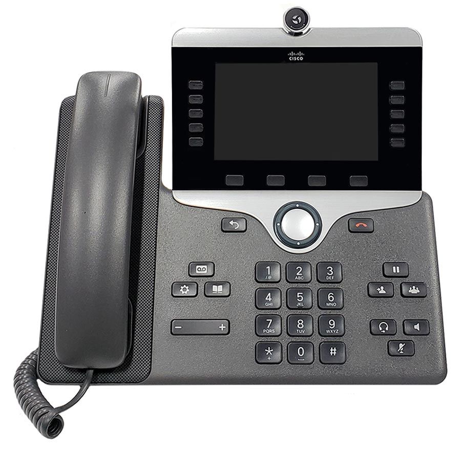 Téléphone IP 5 Comptes SIP Caméra Intégrée WiFi Bluetooth 2 Ports USB PoE Ecran Couleur 5" CP-8865-3PCC-K9